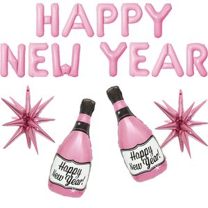 Kit di Palloncini per Decorazioni Festa Capodanno 2027, Oro Nero Rosa Champagne, Stelle in Foil, Palloncini Digitali in Lattice, Accessori per la Vigilia di Capodanno - Product Image 4