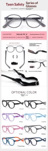 Vente en gros de lunettes pour enfants flexibles TR90 haute performance, combinées avec une sangle fixe détachable, montures TR légères pour enfants - Product Image 3