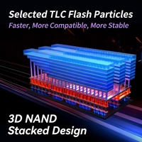 Drive Solid State NVMe Kecepatan Tinggi Baru untuk Laptop Gaming 1TB TBW SATA M.2 Port Ekspansi Internal Paduan Aluminium 3D