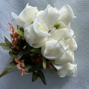 인공 꽃 저렴한 대량 장미 꽃 실크 레드 가짜 영원한 장미 보존 장미 도매 웨딩 용품 웨딩 장식