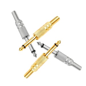 ปลั๊กเสียงโมโนขนาด 6.35 มม. ชุบนิกเกิล ตัวเชื่อมต่อโลหะแบบมีร่อง สำหรับใช้กับไมโครโฟน - Product Image 4