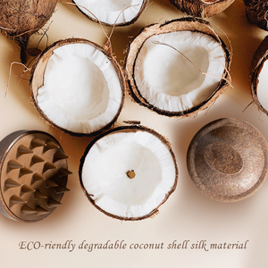 1Pc Coco-Shell Biodegradável Material Natural Eco-friendly <span class=keywords><strong>Scalp</strong></span> Massager <span class=keywords><strong>Brush</strong></span> Shampoo Massagem Escova Para Limpeza Do Cabelo - Product Image 2