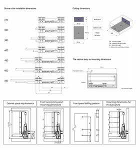Topcent grey mềm đóng cửa kim loại Hộp ngăn kéo Hệ thống kính kênh trượt nhà bếp ngăn kéo mỏng cho Modular nhà bếp - Product Image 6