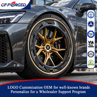 Vente flash - Jantes de voiture en alliage forgé en deux parties, anneau en carbone bronze Aerodisc 21x10.5 22x11, concave 5x112, pour Audi RS6 RS7