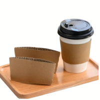 Support de gobelet en papier kraft de qualité supérieure, jetable, recyclable, compostable, de qualité alimentaire, anti-déversement, pour boissons froides et chaudes, vente en gros