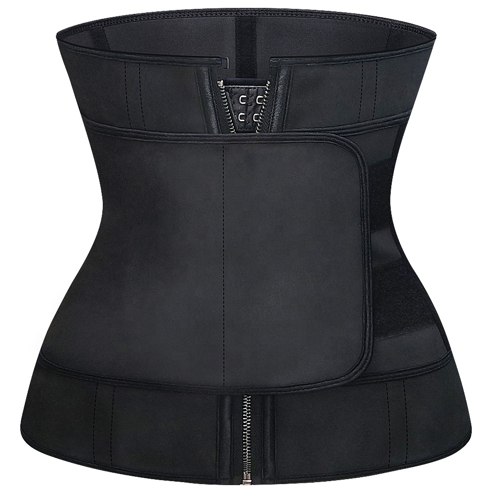 Women Slimming Workout Compression Black Waist Cincher One Belt Latex Waist Trainer