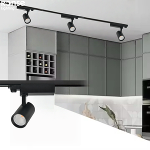 Ronse Gallery <span class=keywords><strong>LED</strong></span> Rail hệ thống chiếu sáng nhấp nháy miễn phí 10-60 độ Chùm tia góc điều chỉnh Zoomable 10 Wát theo dõi ánh sáng xi lanh - Product Image 1