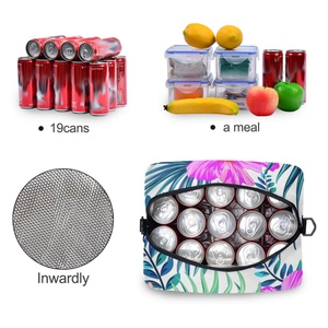 Hawaiian Flower Design Reusable Lunch Tote Bag <b>Cooler</b> Bag for Women Men Adult Lunch <b>Box</b> with Adjustable Shoulder Strap - Product Image 4