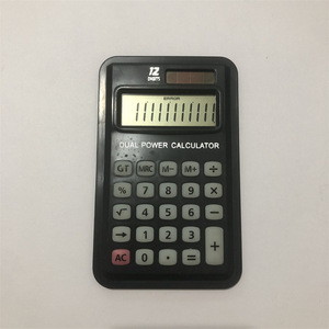 Dual Power Calculator 12 Digit Display Black Portable Accounting Calculator With Battery Included - Product Image 1