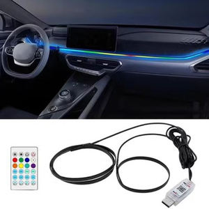 Kit de Luces LED RGB para el Interior del Automóvil, con Sincronización Musical, Tira LED Fluida de 6V 3W, para Decoración de Automóviles - Product Image 3