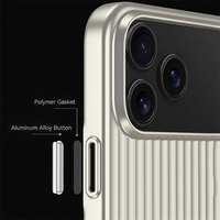Coque de téléphone magnétique ondulée pour iPhone 17 Pro Max, style titane, protection antichute, compatible charge sans fil