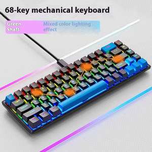 คีย์บอร์ดเกมมิ่งแบบมีสาย ไฟสามสีแบบประกบกัน ให้ความรู้สึกเหมือนคีย์บอร์ดแบบกลไก อุปกรณ์เสริมคอมพิวเตอร์ตั้งโต๊ะ - Product Image 3