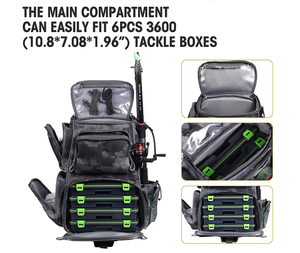 מותאם אישית חדש צבע פוליאסטר חומר עמיד מים תיק דיג עם תכונה מובנית - Product Image 3