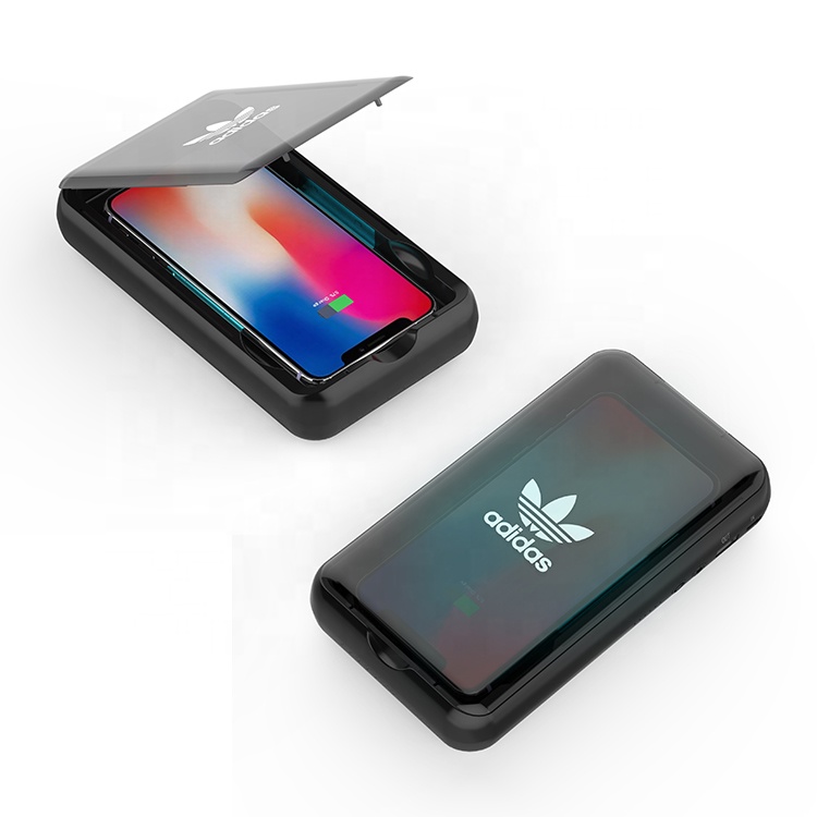 Изготовленный на заказ логотип Power Bank дезинфекционный комплект УФ дезинфицирующее коробке с беспроводным зарядным устройством 2020 Быстрый красочный новое беспроводное зарядное устройство