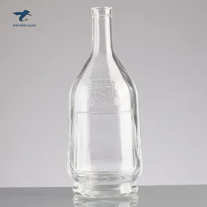 700ml 750ml 1L 25oz bowling garrafa de vidro rum claro com cortiça álcool licor garrafa de vinho whisky vodka