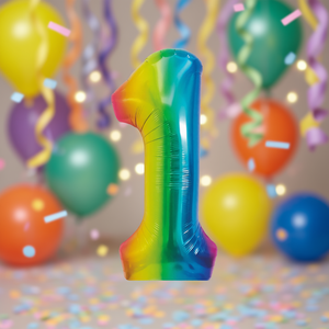 Globo de aluminio metálico multicolor con el número 1 para fiestas, decoraciones de cumpleaños, 1 metro, artículos para celebraciones infantiles - Product Image 5