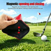Housse de tête de putter de golf en cuir PU avec logo personnalisé, brodée, imperméable, doublure épaisse en peluche, durable pour accessoires de club de golf