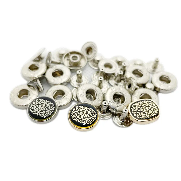 Boutons de peinture personnalisés en métal et cuir, 50 pièces, alliage de Zinc, boutons en métal, gravés de 12mm pour jeans et vêtements