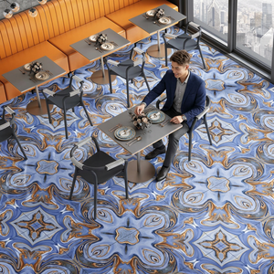 Azulejos de Porcelana Pulida de Lujo Vistaar Azul Oscuro 600x1200mm con Acabado Brillante y Aspecto de Piedra para Diseño de Pisos y Paredes - Product Image 4