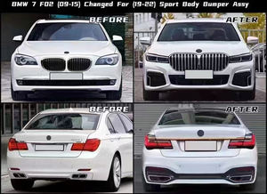 Kit carrosserie pour <span class=keywords><strong>BMW</strong></span> <span class=keywords><strong>Série</strong></span> <span class=keywords><strong>7</strong></span> F01/F02 2008-2015 jusqu'à <span class=keywords><strong>2023</strong></span>+ G12 LCI Style M760 Sans découpe Kit de mise à niveau direct d'usine Aile Pare-chocs Capot - Product Image 3