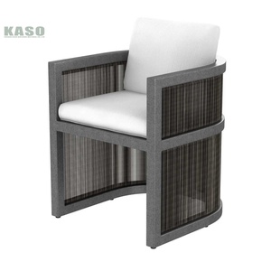 Sang Trọng Ngoài Trời Vườn Đặt Đồ Nội Thất Khách Sạn Mây Đồ Nội Thất Bàn Và Ghế Đặt Dây Nhôm Khung Vườn Ăn Bộ - Product Image 3