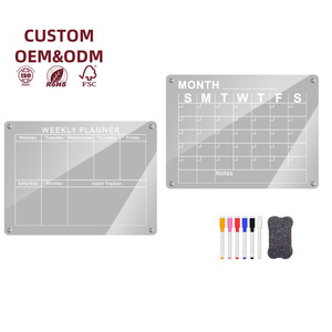 Calendrier <span class=keywords><strong>magnétique</strong></span> en acrylique minimaliste tout blanc pour réfrigérateur, <span class=keywords><strong>tableau</strong></span> de planification mensuel effaçable à sec transparent pour réfrigérateur 43x30cm - Product Image 1