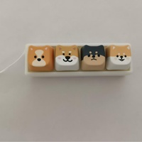 Testeur de commutateurs de clavier anti-stress avec base imprimée en 3D en forme de tête de chien, en ABS, détachable et emballé individuellement