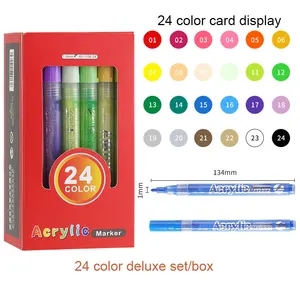 新的24色丙烯酸记号笔通过不同的颜色组合和技术创造独特的效果和表现力
