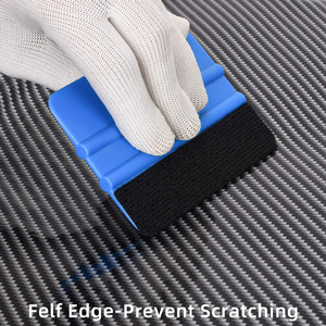 Kit d'installation de film teinté auto-cicatrisant KUNAISI pour vitres de voiture, outils de pose de vinyle, raclette en <span class=keywords><strong>feutre</strong></span>, couteau à lame de rasoir en acier inoxydable - Product Image 5