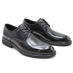 Chaussures d'affaires de qualité supérieure tenues formelles haut de gamme brocart de cuir de vachette brocart décoratif Derby hommes en cuir - Product Image 6