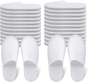 Pantuflas Desechables para Huéspedes, Pantuflas de Algodón Blancas Antideslizantes al por Mayor para Mujeres y Hombres, Hotel, Spa, Viajes, Hogar - Product Image 1