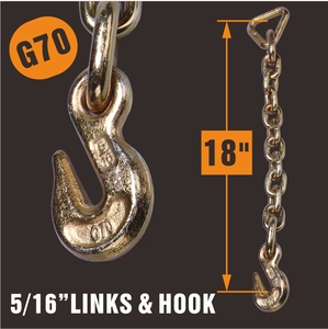 工場直送 工業用貨物 2インチ 30フィート ラチェット式タイダウンストラップ チェーンアンカー付き - Product Image 4