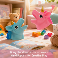 Marioneta de Mano de Unicornio de PVC Suave para Niños, Juguete de Animal para Jugar a Roles, Marioneta de Dedo para Contar Historias, para Niños Pequeños y Preescolares
