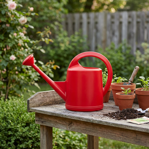 Wholesale Red Metal Watering Can Long Spout Galvanized Iron Water Pot with Large Handle for Indoor Outdoor Gardening - Product Image 2