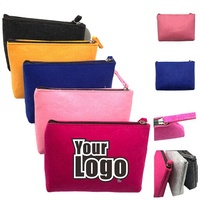 Pochette de voyage portable Qetesh Fashion en feutre non tissé, sac de rangement écologique à fermeture éclair avec poignée souple, trousse de toilette multicolore