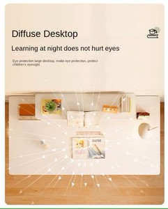 Bureau d'étudiant moderne en bois réglable en hauteur pour l'école Assemblage facile Chambre à coucher Table d'étude et de jeu pour enfants