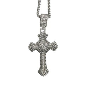 Collar con Colgante de Cruz de Acero Inoxidable 316L, Chapado en Oro de 18K con Micro Pavé de Circonitas, Antideslustre, Joyería Religiosa Vintage - Product Image 6