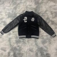 DENIMGUYS Hommes École Collage Baseball Letterman Veste Serviette Personnalisée Broderie Manches En Cuir Varsity Veste Hommes