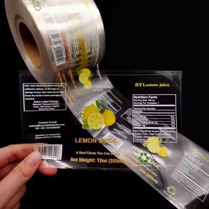 Tùy chỉnh trong suốt Vinyl Nhãn cho nước trái cây uống chai màn hình in dính bao bì bao bì - Product Image 1