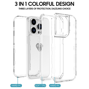 Trong suốt 3in1 điện thoại di động Trường hợp thăng hoa trường hợp điện thoại cho iphone15promax Tùy chỉnh chống sốc điện thoại trường hợp fundas Para celular - Product Image 2