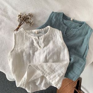 <span class=keywords><strong>Canottiera</strong></span> da ragazzo sottile estiva senza maniche t-shirt per bambini in cotone <span class=keywords><strong>canottiera</strong></span> - Product Image 1