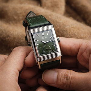 Montre à quartz CILOA avec cadran rectangulaire, affichage de la date, bracelet en cuir, style habillé - Product Image 2