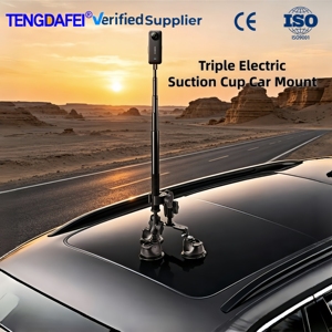 Supporto a ventosa per action camera - Montaggio su tetto auto in lega di alluminio per Insta360 ONE X4/X3, bastone selfie per riprese in terza persona - Product Image 1