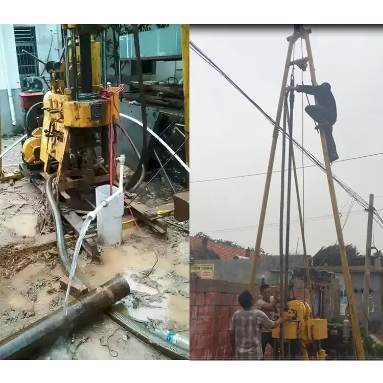 Pompa lumpur 200m biaya rendah Rig pengeboran inti Borehole kecil putar untuk sumur air