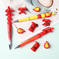 Perles en vrac 3D en PVC et silicone, motif dessin animé extincteur et masque de pompier, pour accessoires de stylos DIY - Nouveauté en gros