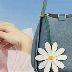 Wholesale Pu Leather Beautiful Luxury Women Pendant Elegant Pretty Promotional Flower Keychain <b>Bag</b> <b>Charms</b> - Product Image 1