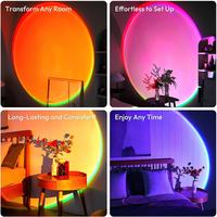 Projecteur de lampe coucher de soleil avec contrôle par application - Lumière LED coucher de soleil à changement de couleur 21 couleurs 180 °   Réglable pour la photographie, décoration de chambre