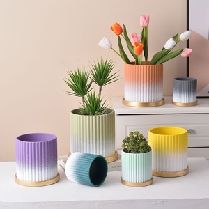 Pots de fleurs de plantes avec logo personnalisé direct d'usine avec plateau <span class=keywords><strong>grand</strong></span> jardin <span class=keywords><strong>lumineux</strong></span> pots de plantes de fleurs en plein air - Product Image 2