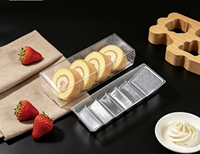 Boîte à pâtisserie pliable transparente en PET à 5 compartiments, conteneur en plastique jetable avec plateau intérieur divisé, emballage cadeau à emporter