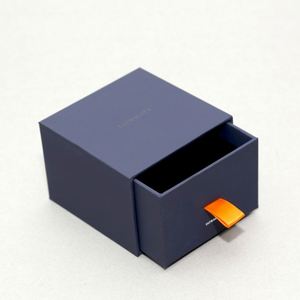 Luxury <b>Black</b> Textured Paper Cufflink <b>Gift</b> Drawer <b>Box</b> with Foam Insert, Ribbon, and Lid - Product Image 3